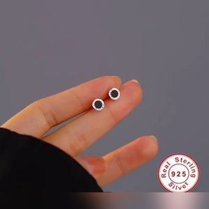 Sterling Silver, roman numbers engraved, tiny, stud earrings